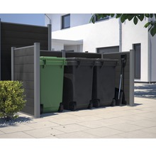 Cutie de gunoi din plastic cu trei pubele și lopată