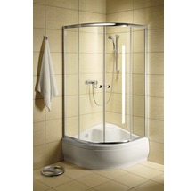 Cabină de duș semirotundă Radaway Classic A 1700, 90x90x170 cm, sticlă securizată Fabric, profil crom-thumb-0