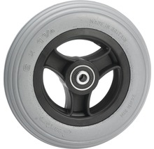 Anvelopă gri pentru scaun cu rotile, 6 x 1 1/4 inch, cu jantă neagră