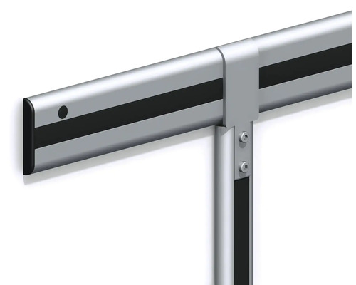 Suport de raft din aluminiu cu inserție neagră și fixare cu șuruburi