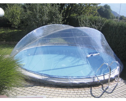 Piscină cu acoperiș transparent pentru piscină în grădină