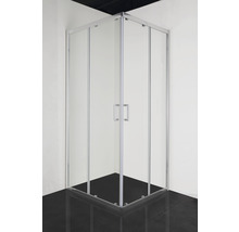 Cabină de duș pătrată Sanotechnik Elite E80SC 80 x 80 x 195 cm sistem Soft Close sticlă transparentă profil crom-thumb-3