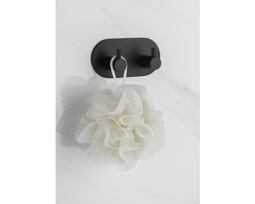 Cârlig dublu pentru haine cu burete de baie pe perete de marmură