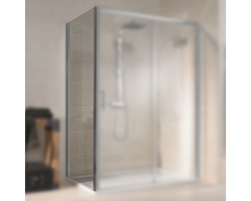 Perete lateral duș Kristall/Trend, 90x185 cm, sticlă securizată transparentă, profil alunatur