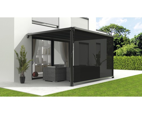 Copertină de terasă cu paravan de intimitate pentru exterior