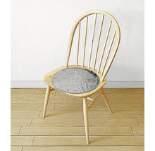 Scaun din lemn cu pernă rotundă gri