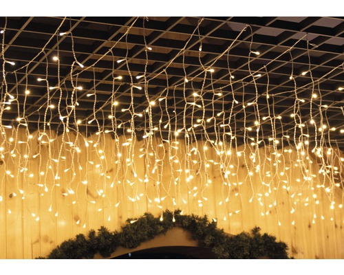 Perdea luminoasă pentru interior și exterior, 800 LED-uri, 300x150 cm, alb cald