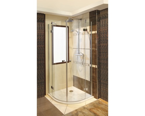 Cabină de duș semirotundă Schulte MasterClass, 90x90x200 cm, sticlă securizată transparentă