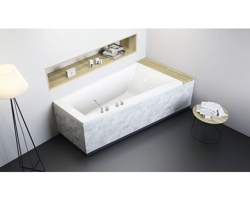 Baie cu cadă, raft și măsuță laterală