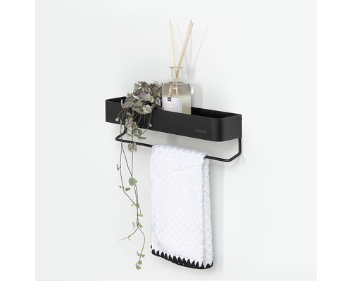 Raft de perete cu suport pentru prosop, decorațiuni și prosop