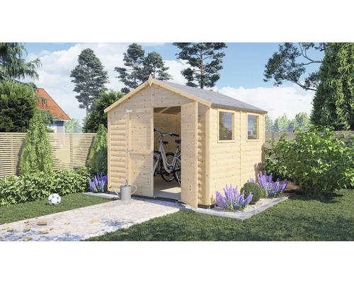 Căsuță de gradină Blockhaus XL 19 mm cu podea 244x239 cm, lemn