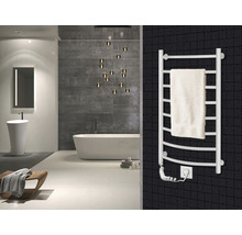 Radiator (calorifer) baie electric portprosop Navin Camellia 480x800 mm 102W termostat cu Touch, conexiune stânga, alb