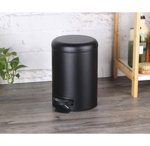 Coș de gunoi cu pedală, 3l, negru mat-thumb-4 Coș de gunoi cu pedală, 3l, negru mat-thumb-4