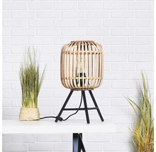 Veioză vintage Woodrow E27 max. 1x60W, maro/natur