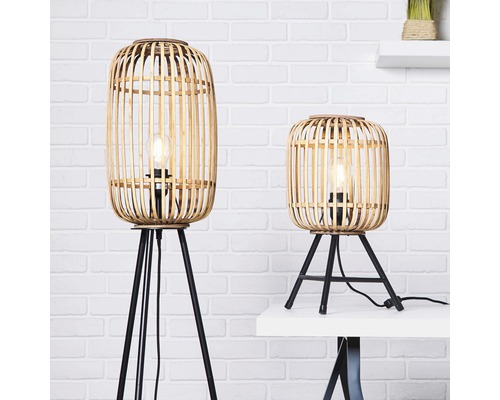 Lămpi decorative din bambus și metal cu bază tip trepied
