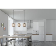 Lustră vintage Woodrow E27 max. 3x60W, maro/natur