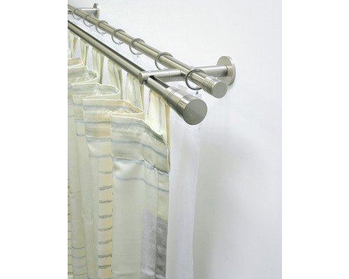 Bară dublă metalică pentru perdea cu draperie