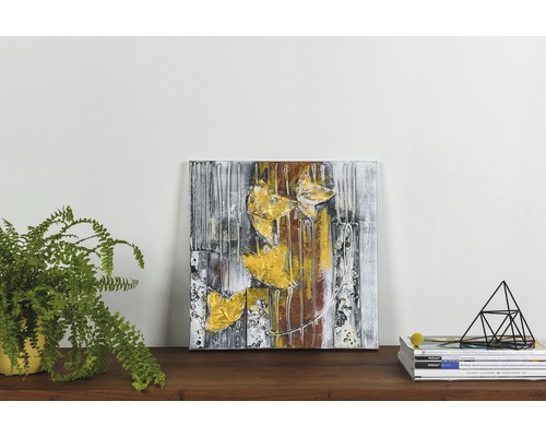 Pânză decorativă cu motiv abstract de frunze pentru decorarea peretelui