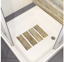 Cădiță de duș cu autocolante aspect lemn pentru fundul dușului