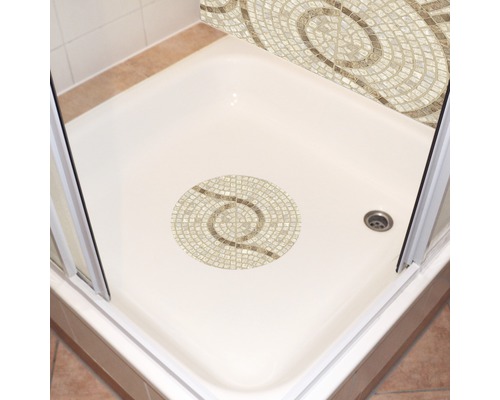 Duș cu model mozaic pe podea și pe perete