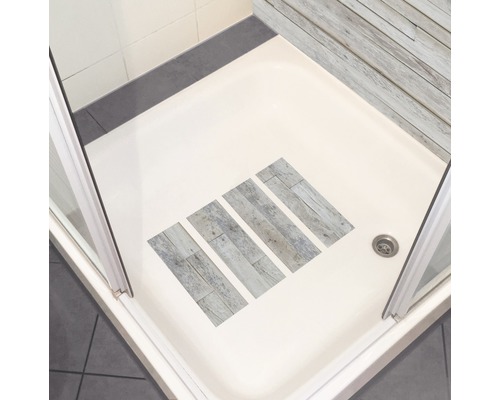 Duș cu inserție pentru cadă de duș cu aspect de lemn