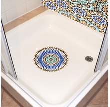 Cabină de duș cu model oriental pe podea și pe perete