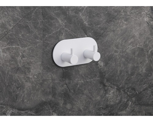 Cârlig dublu pentru haine, pentru montare pe perete