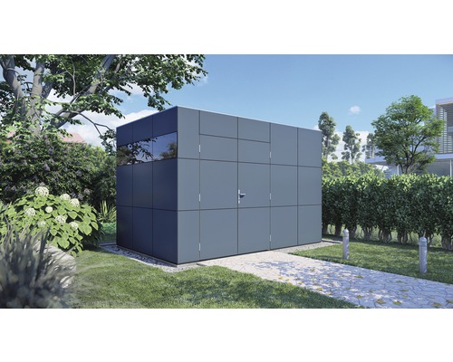 Căsuță de grădină Bertilo Design HPL 2 345x228 cm, gri/antracit