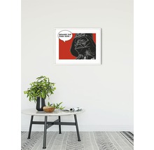 Imagine decorativă cu Darth Vader și citatul: Ferește-te de partea întunecată.