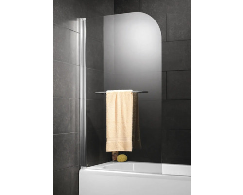 Paravan de cadă din sticlă cu suport pentru prosoape în baie