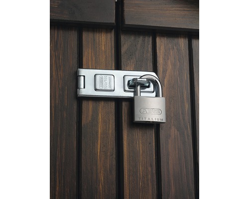 Lacăt ABUS Titalium cu zăvor pe ușa din lemn