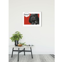 Tablou de perete înrămat cu motivul Darth Vader deasupra unei mese