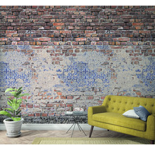 Fototapet vlies Smart Art Easy 47253 Vintage wall roșu/albastru 159x270 cm