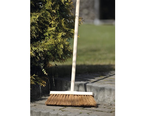 Mătură de cocos cu mâner de lemn pentru exterior