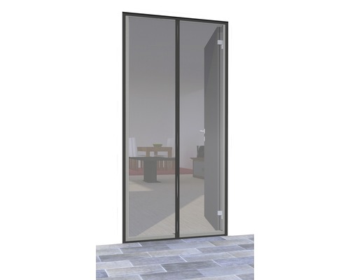Plasă țânțari cu închidere magnetică pentru ușă home protect antracit 100x220 cm Ușă glisantă anti-insecte cu cadru din aluminiu în fața spațiului de locuit