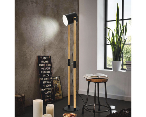 Lampadar Hornwood E27 max. 1x28W, negru/lemn Lampadar Hornwood E27 max. 1x28W, negru/lemn