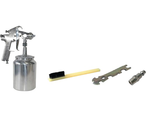Pistol profesional de vopsit cu pulverizare Stanley 1L Ø1,8mm cu vas inferior Pistol de pulverizare vopsea cu rezervor de vopsea, perie de curățare, cheie și niplu