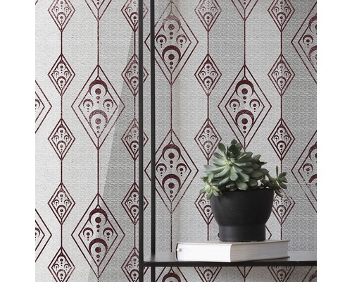 Tapet cu model geometric în romburi pentru decorarea pereților