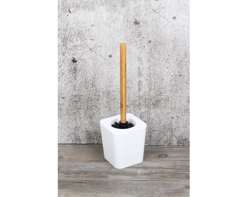Perie de toaletă cu suport din bambus și plastic