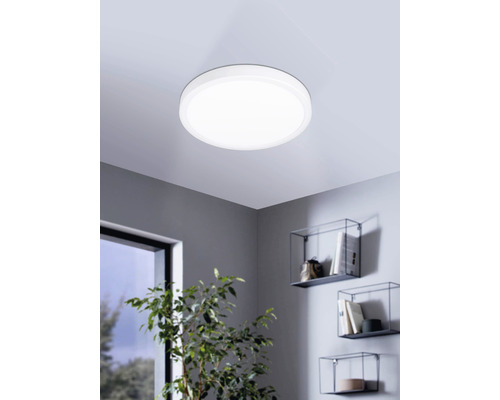 Plafonieră cu LED integrat Fueva5 20W 2300 lumeni, Ø28,5 cm, pentru baie IP44, albă