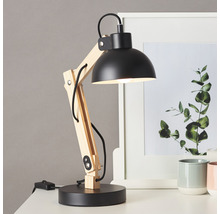 Lampă de birou Moda E27 max. 1x25W, lemn/negru
