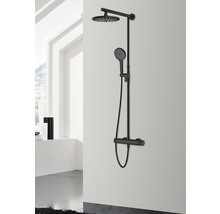 Sistem de duș cu termostat AVITAL Topino, duș fix Ø22,5 cm, pară duș 3 funcții, furtun duș 1,5m, negru-thumb-1 Sistem de duș cu termostat AVITAL Topino, duș fix Ø22,5 cm, pară duș 3 funcții, furtun duș 1,5m, negru-thumb-1