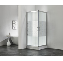 Cabină de duș pătrată Belform Maze 80 x 80 x 185 cm sticlă transparentă profil crom-thumb-0