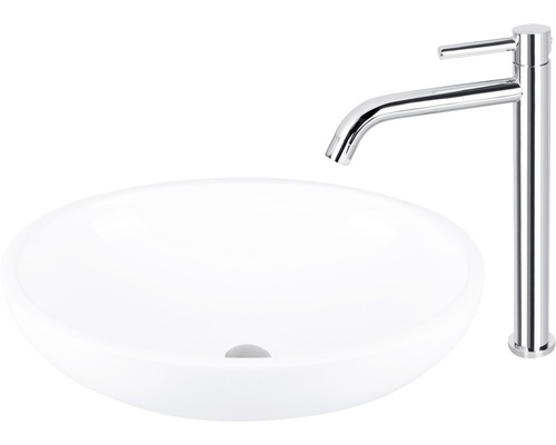 Chiuvetă ceramică de blat cu baterie