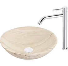 Lavabo ceramic pe blat cu robinet