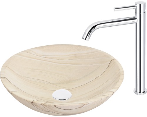 Lavabo ceramic pe blat cu robinet