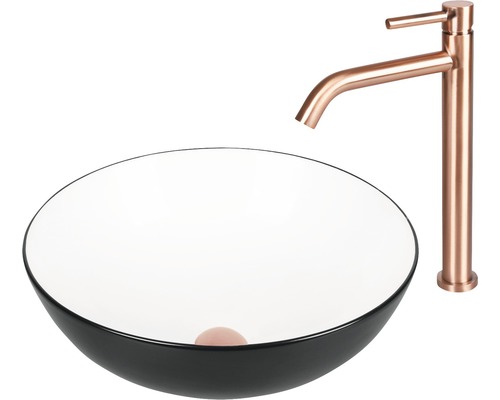 Chiuvetă cu lavoar așezat și robinet