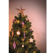 Pom de Crăciun ornat cu stea și globuri