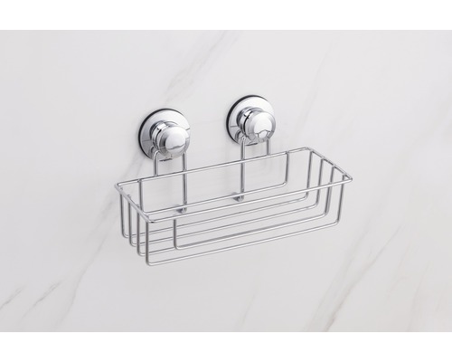 Raft metalic de duș cu ventuze pentru montare pe perete