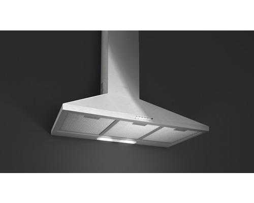 Hota de perete din metal cu iluminare și panou de control